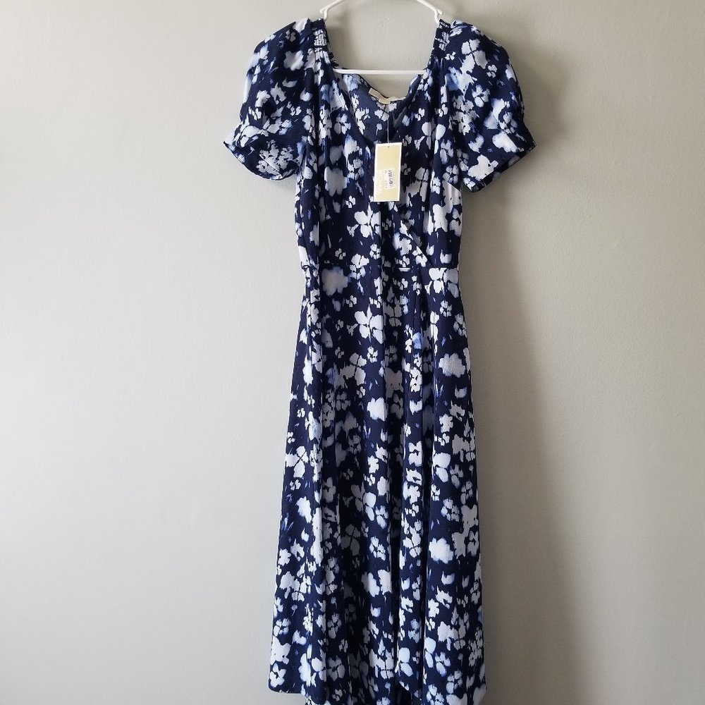 Michael Kors Blue Foral Dress from Macy's, XS